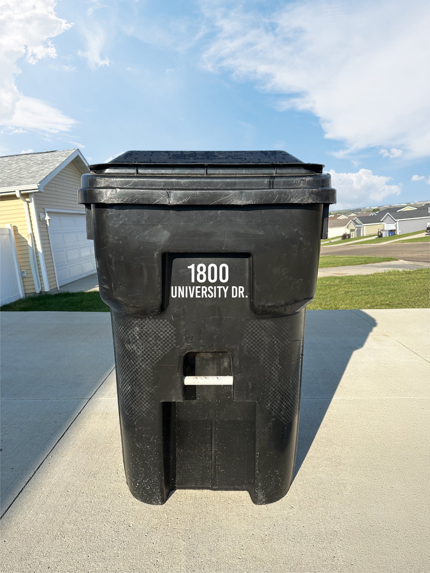 Custom Address decal for Garbage Can