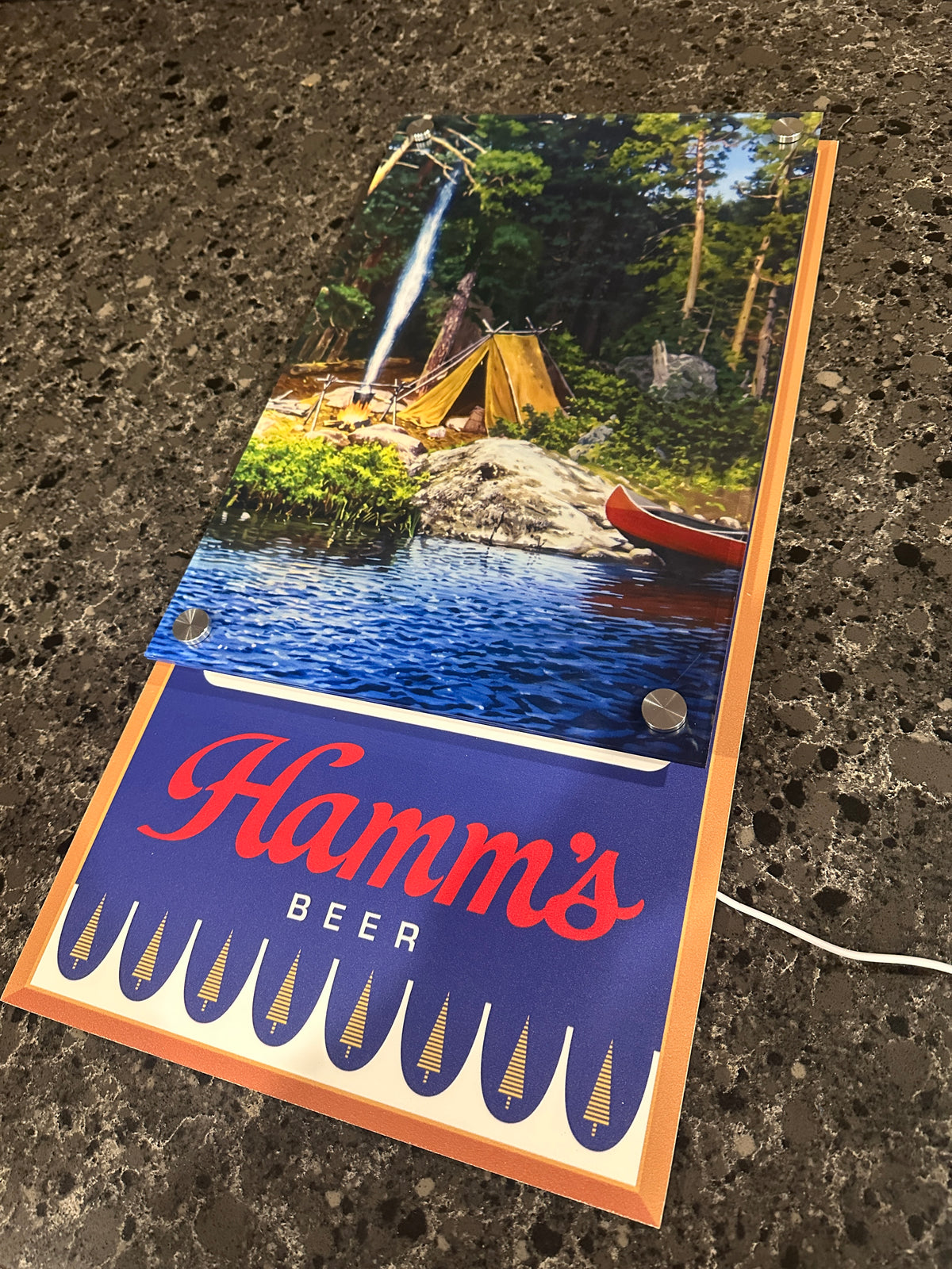 Hamm's Beer Campsite Backlit LED Bar Sign