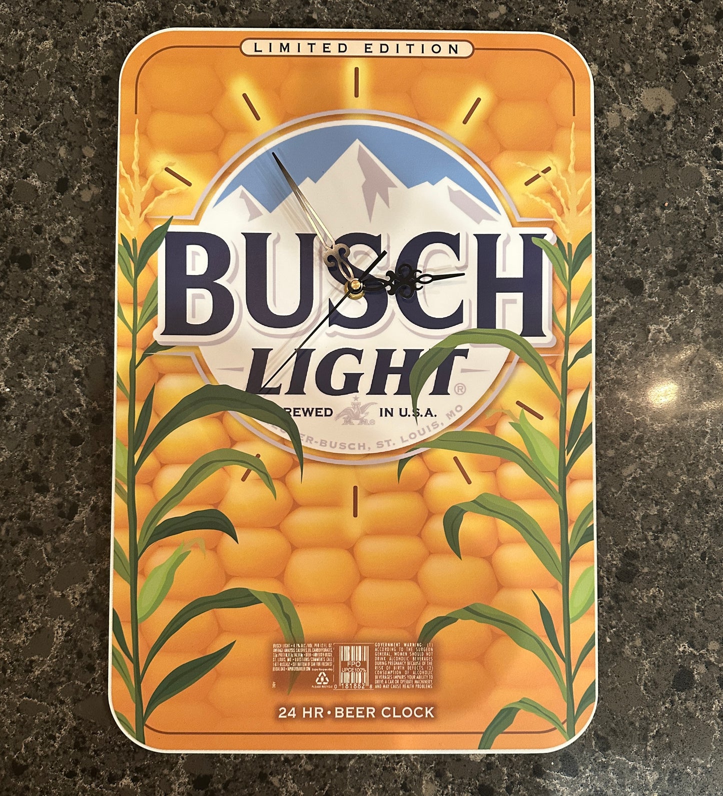 Busch Light Corn For the Farmers Series Clock .080 alum custom sign 12" x 18"