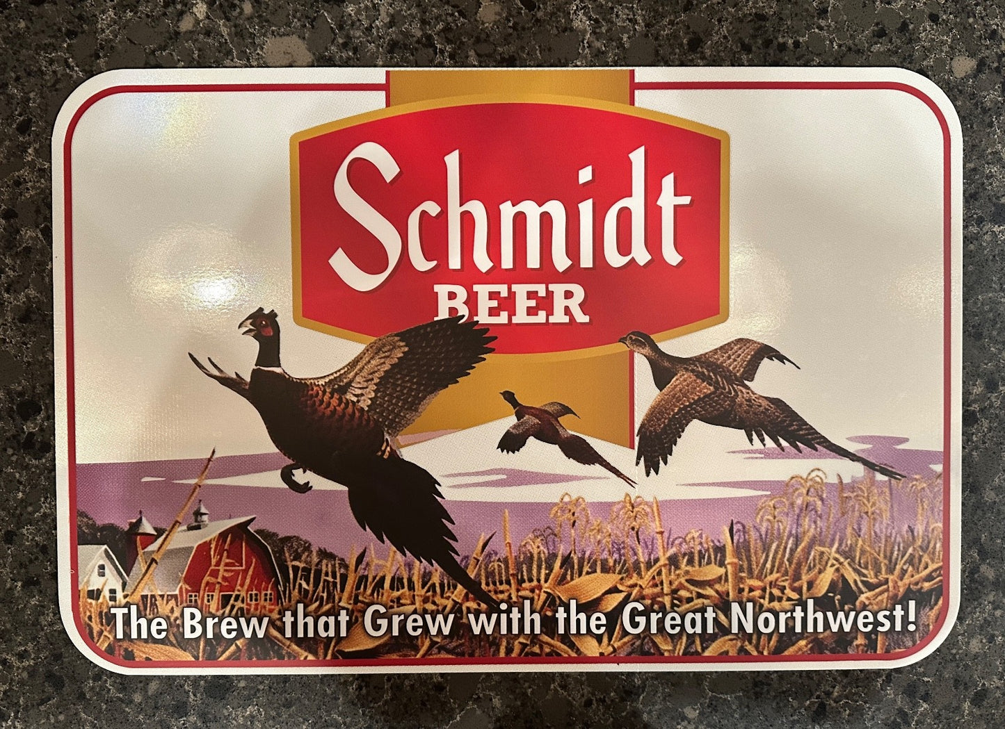 Schmidt Beer Wildlife Series Pheasants sign