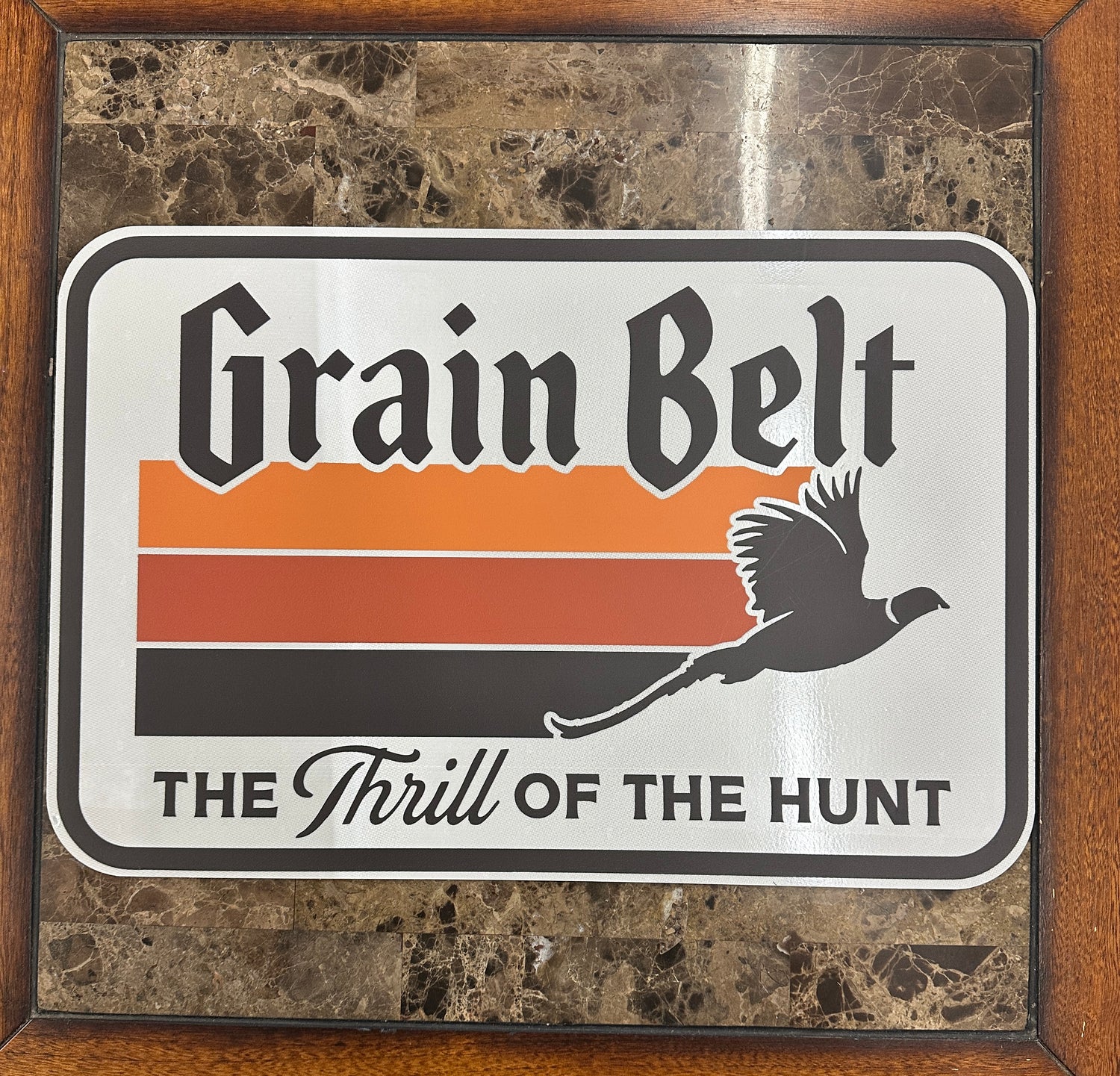 Grain Belt beer Pheasant themed vintage aluminum sign 12x18