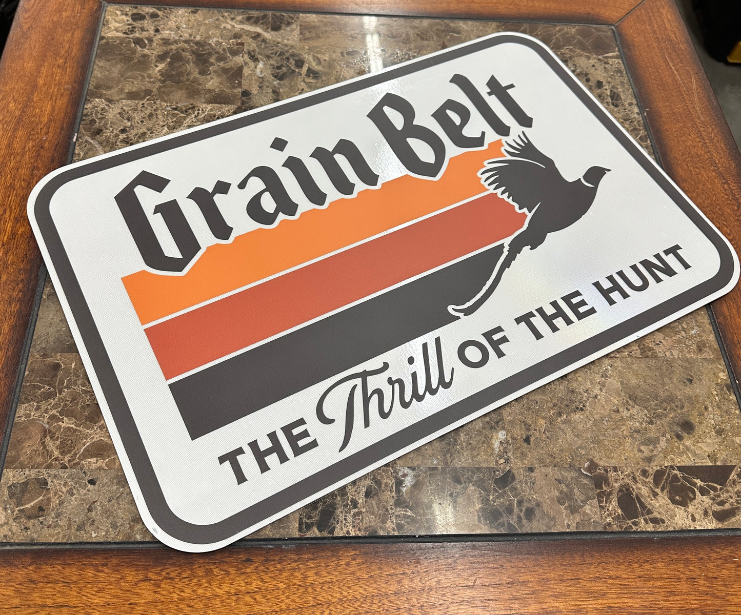 Vintage style Grain Belt beer Pheasant theme aluminum sign