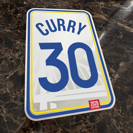 Stephen Curry #30 Golden State Warriors custom jersey number sign, 12x18 reflective aluminum