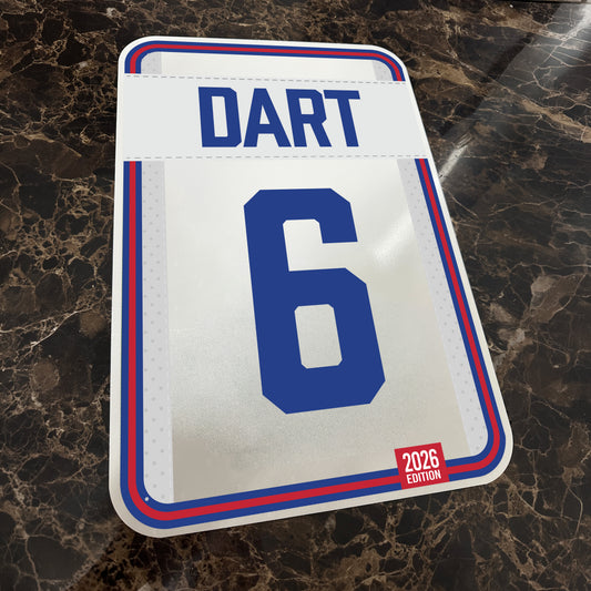 Jaxson Dart #6 New York Jersey Number Sign