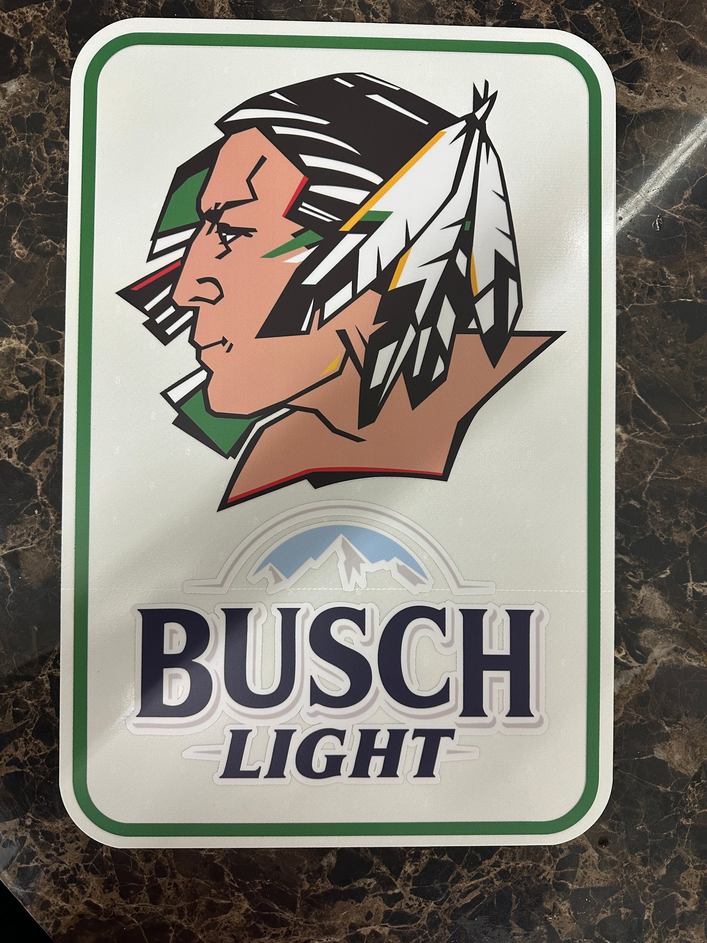 Fighting Sioux and Busch Light Beer sign