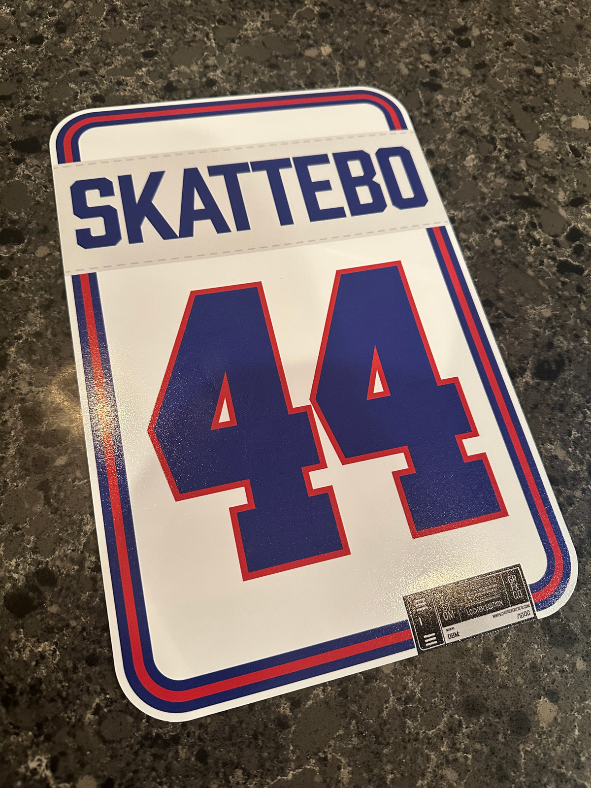 Cam Skattebo #44 New York Giants custom jersey number locker magnet