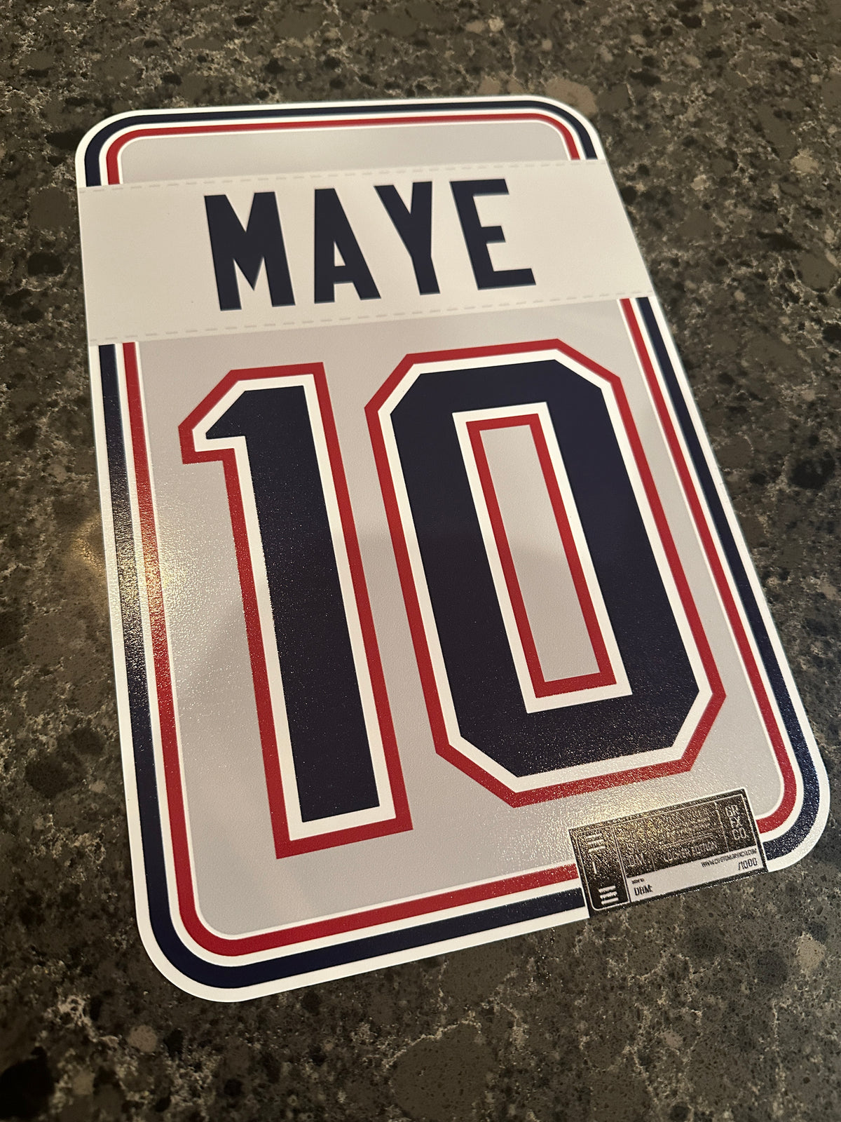 Jaxson Dart #6 New York Giants custom jersey number locker magnet