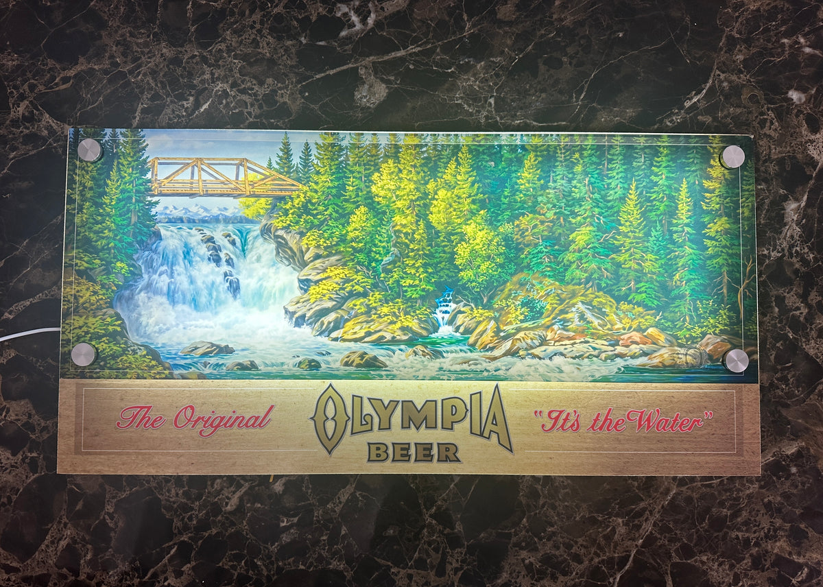 Olympia Beer Waterfall Backlit LED Bar Sign