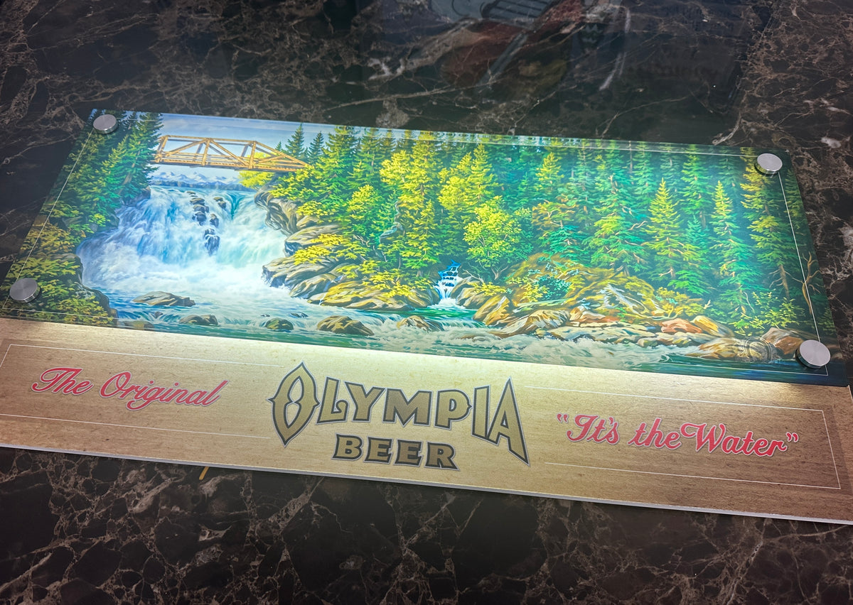 Olympia Beer Waterfall Backlit LED Bar Sign