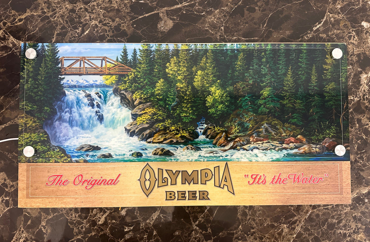 Olympia Beer Waterfall Backlit LED Bar Sign