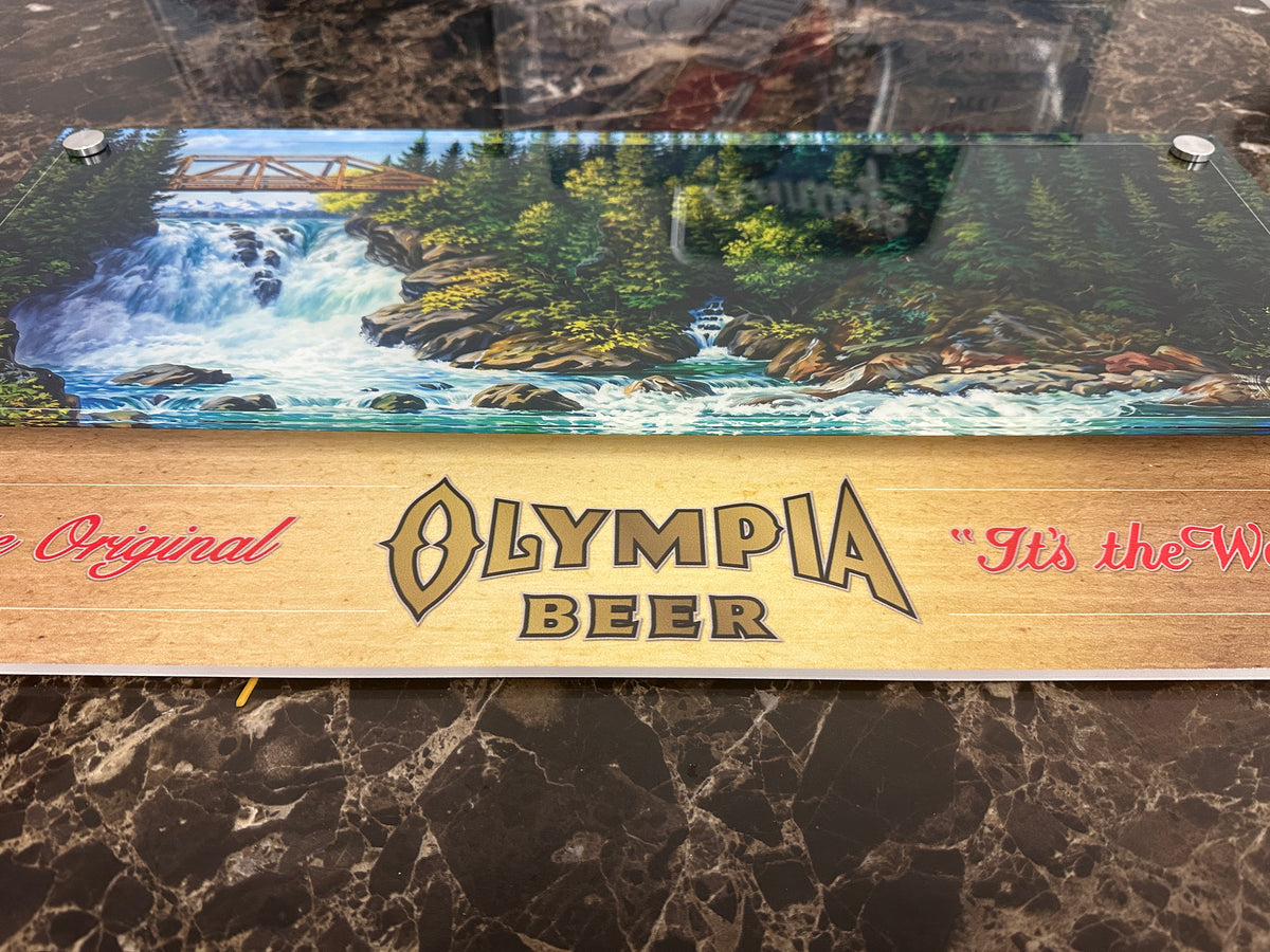 Olympia Beer Waterfall Backlit LED Bar Sign