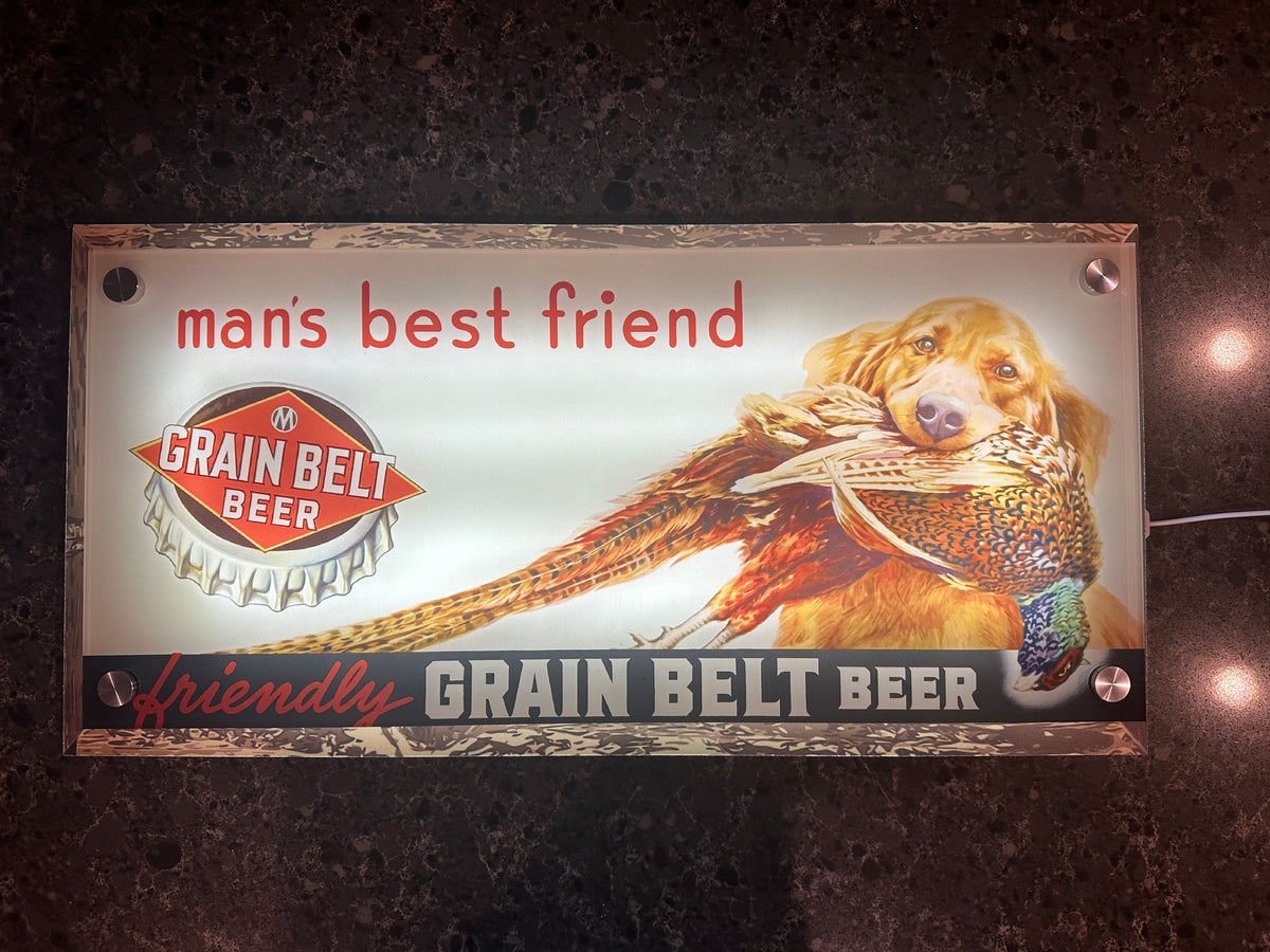 Grain Belt "Man's Best Friend" Backlit LED Bar Sign