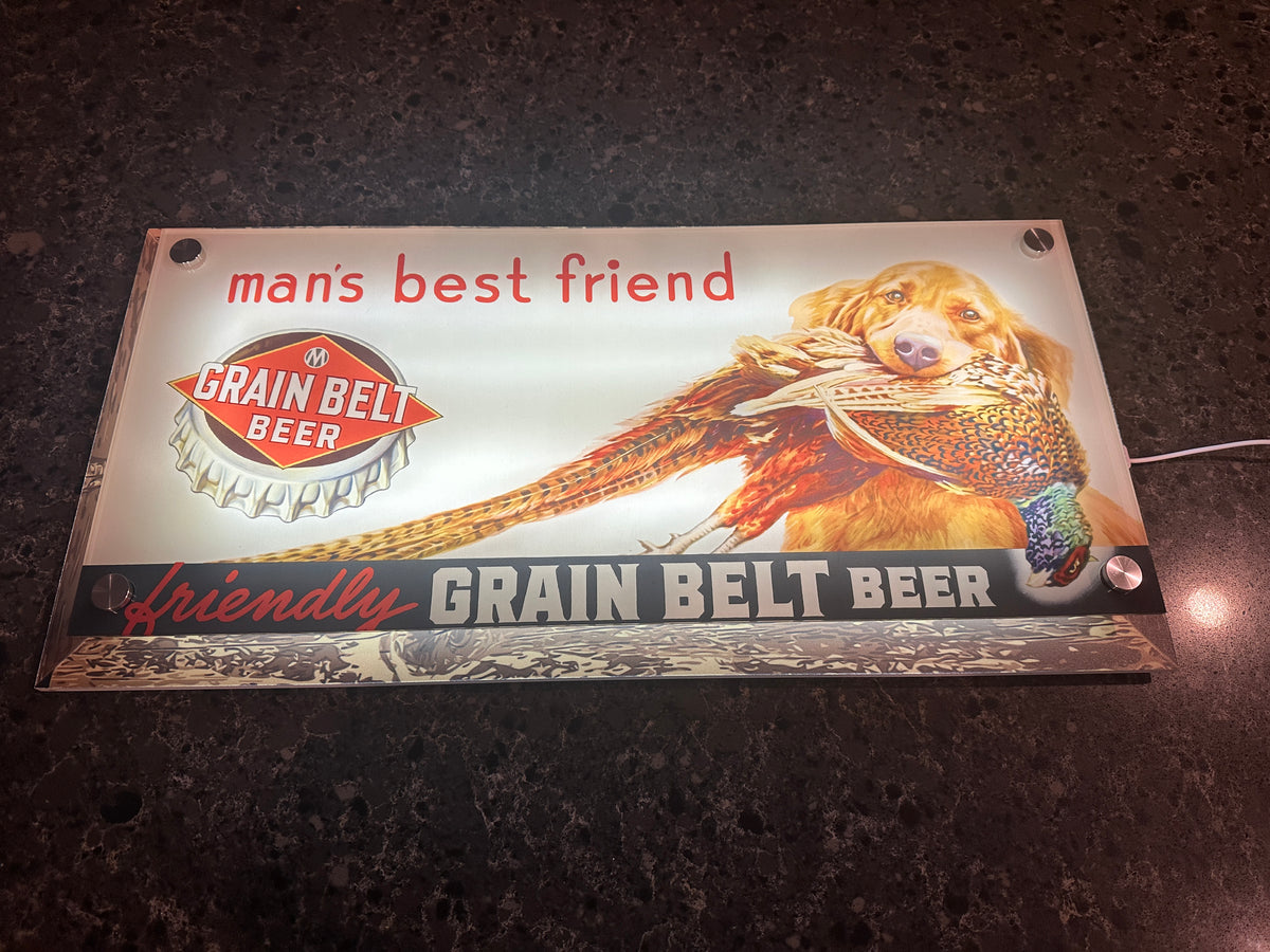 Grain Belt "Man's Best Friend" Backlit LED Bar Sign