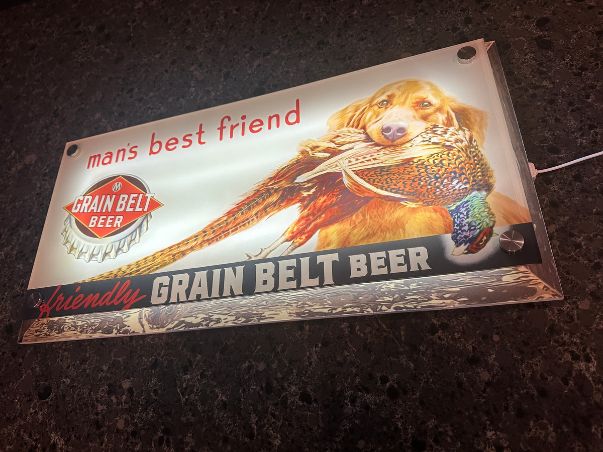 Grain Belt "Man's Best Friend" Backlit LED Bar Sign