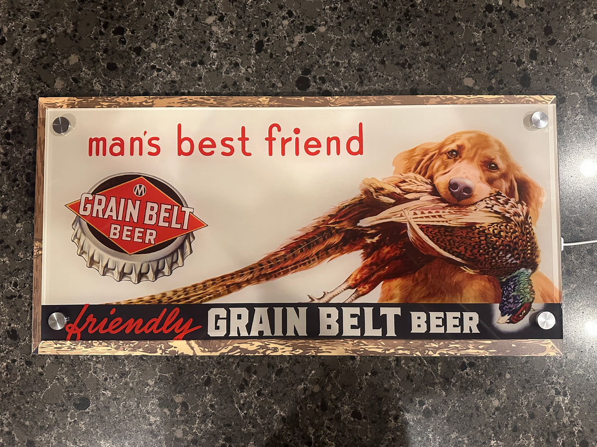 Grain Belt "Man's Best Friend" Backlit LED Bar Sign