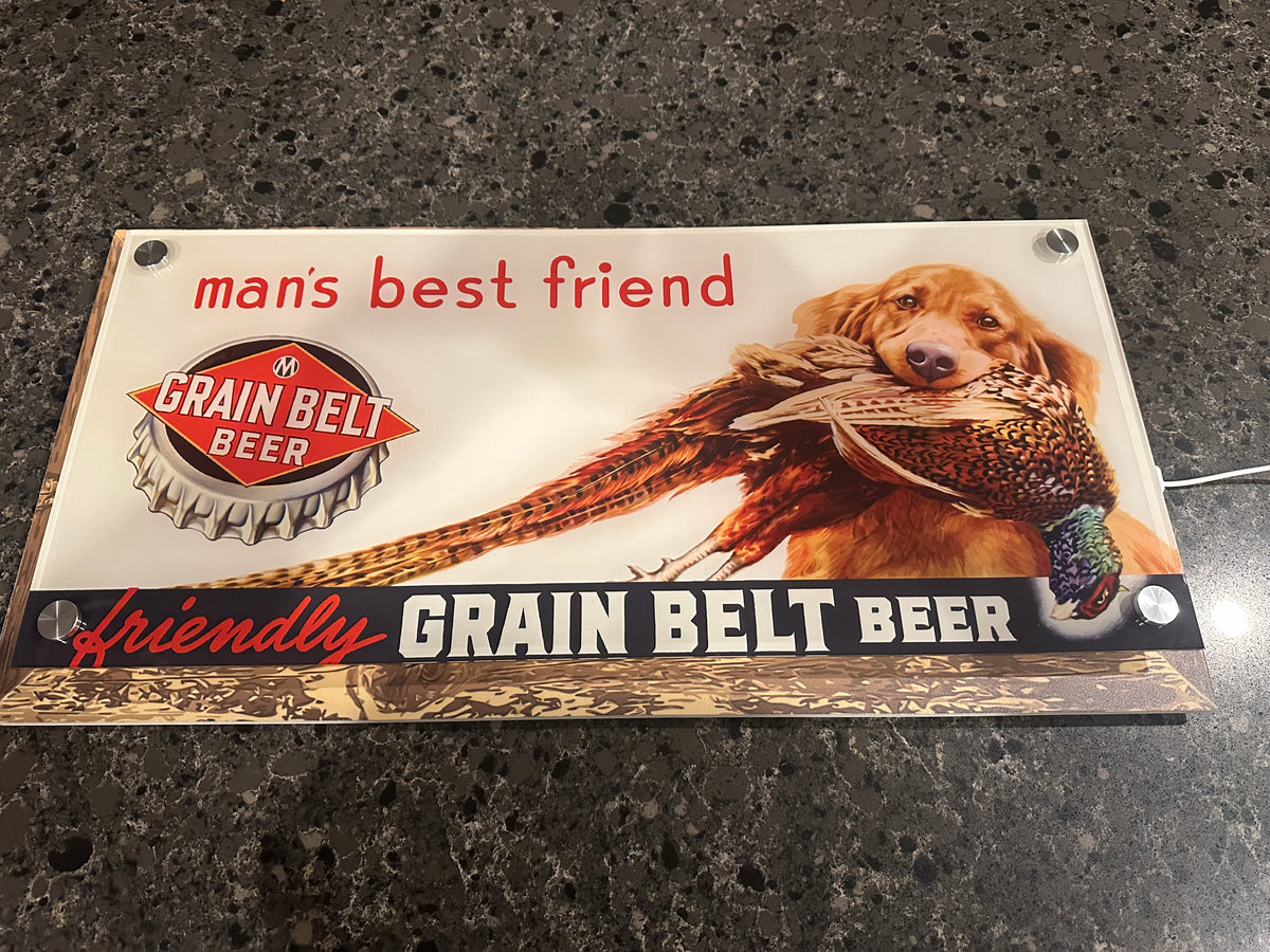 Grain Belt "Man's Best Friend" Backlit LED Bar Sign