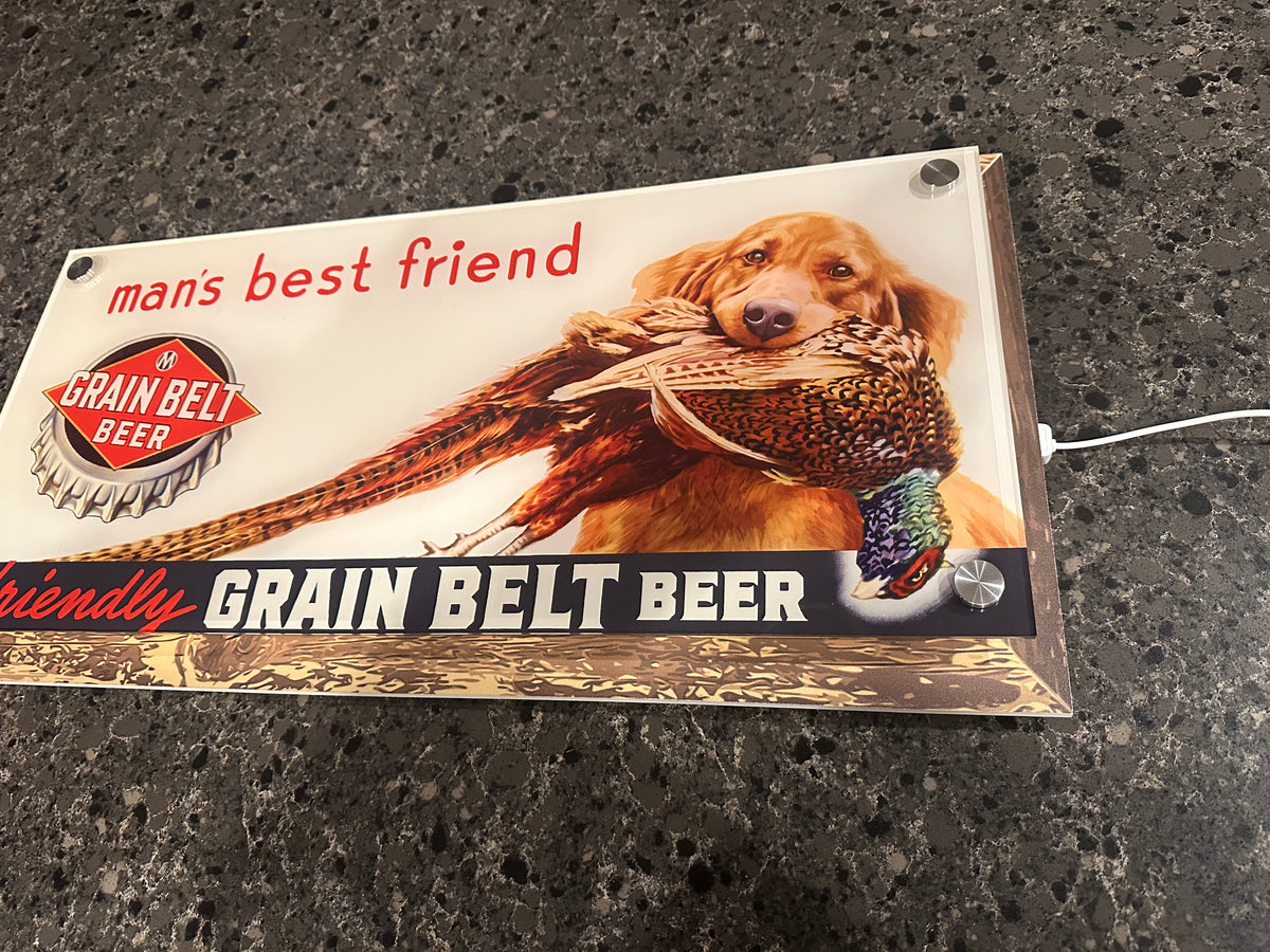 Grain Belt "Man's Best Friend" Backlit LED Bar Sign