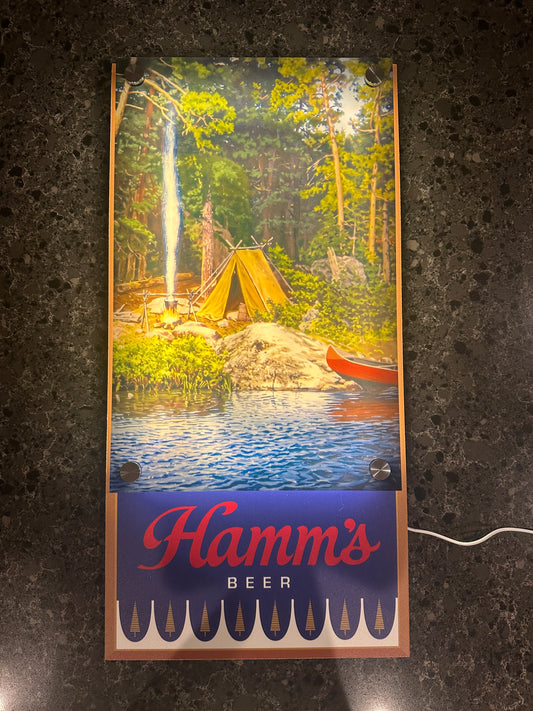 Hamm's Beer Campsite Backlit LED Bar Sign