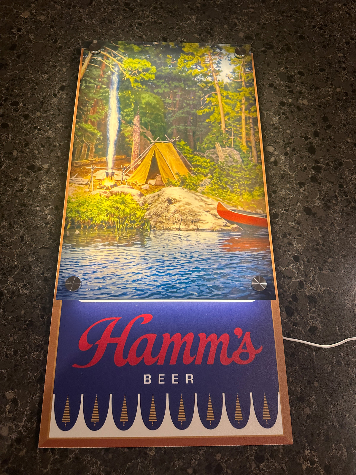 Hamm's Beer Campsite Backlit LED Bar Sign