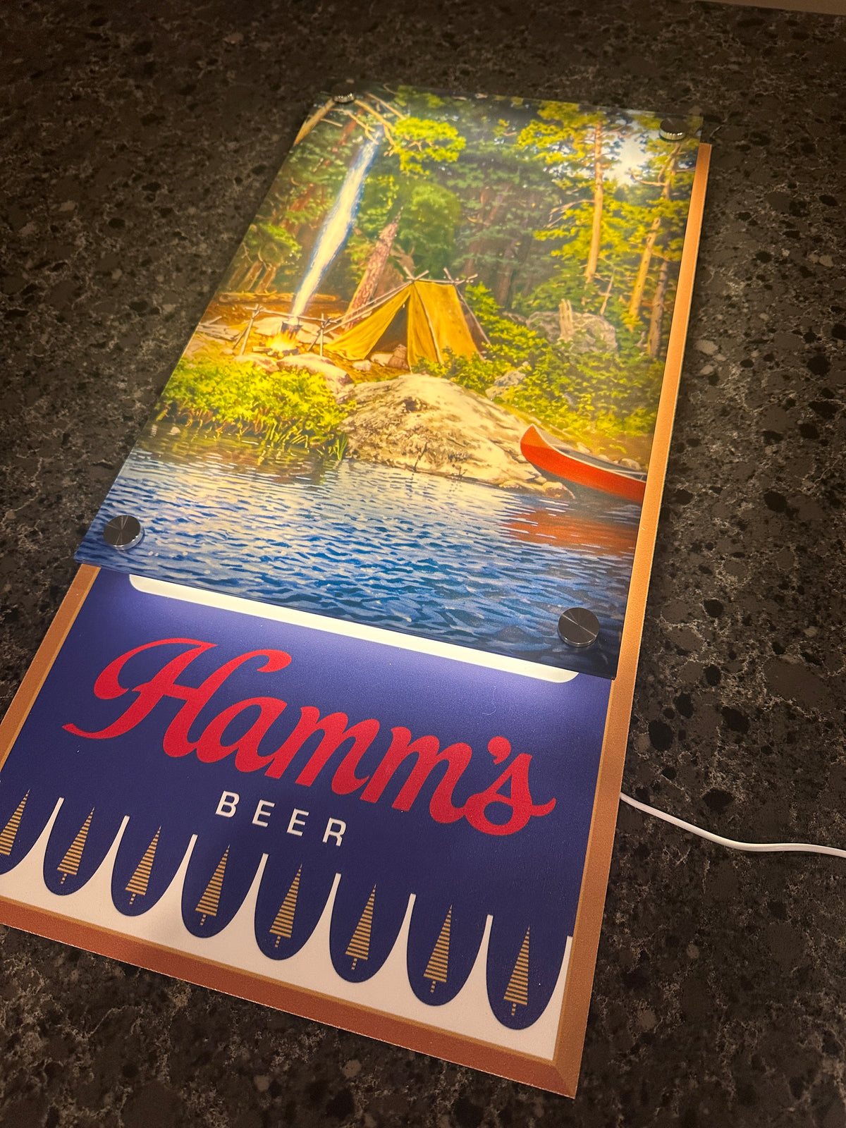 Hamm's Beer Campsite Backlit LED Bar Sign
