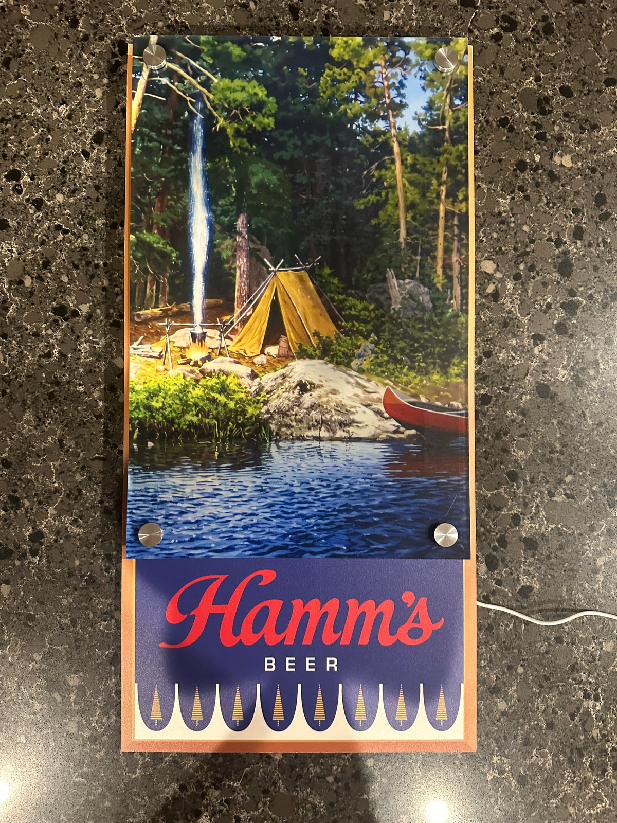 Hamm's Beer Campsite Backlit LED Bar Sign