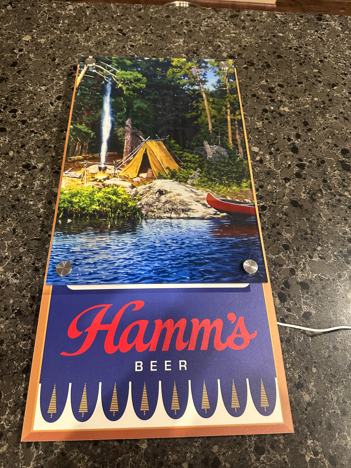 Hamm's Beer Campsite Backlit LED Bar Sign