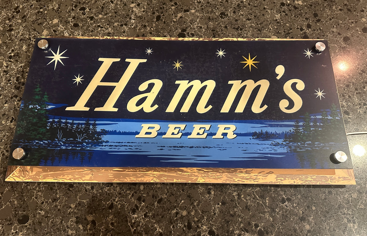 Hamm's Beer Lake & Stars Backlit LED Bar Sign