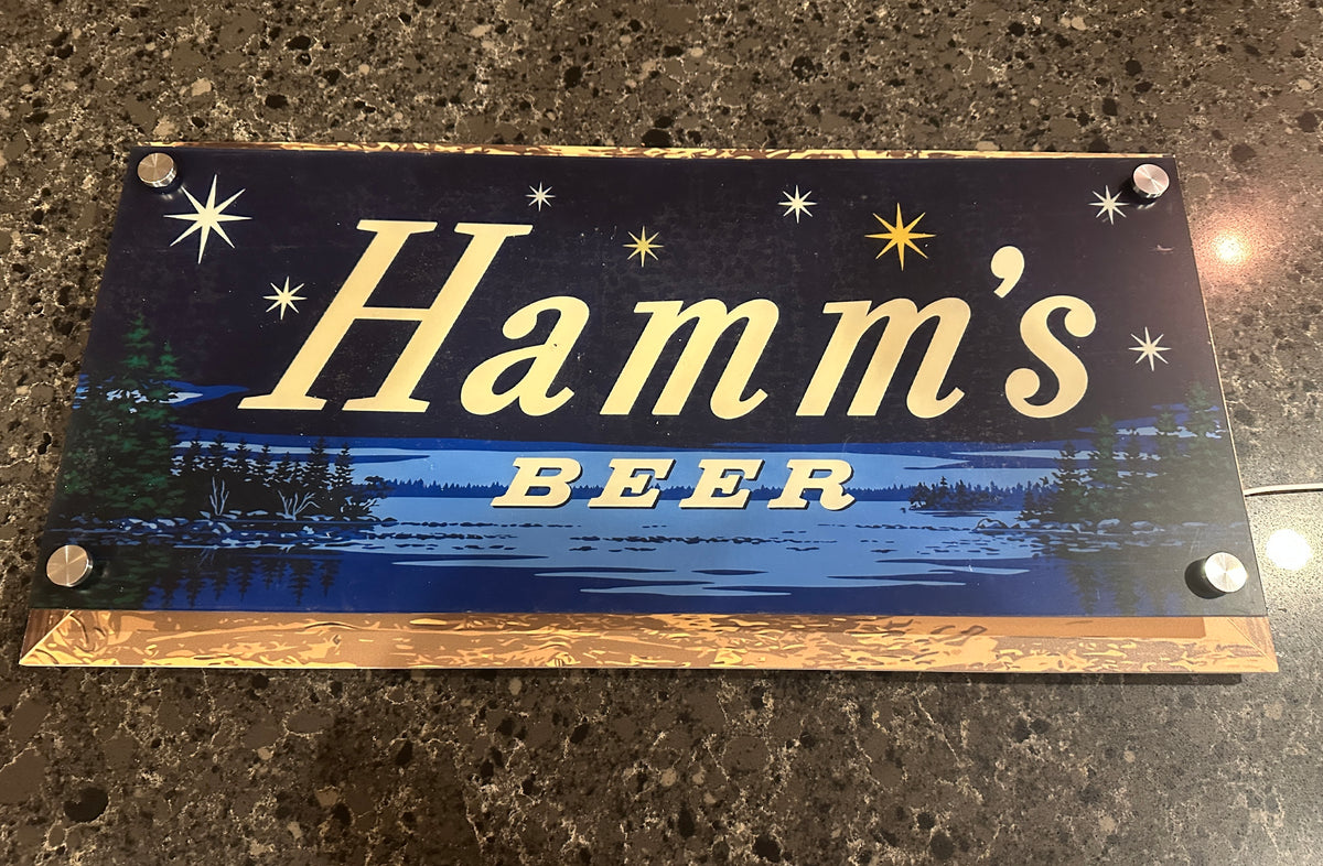 Hamm's Beer Lake & Stars Backlit LED Bar Sign