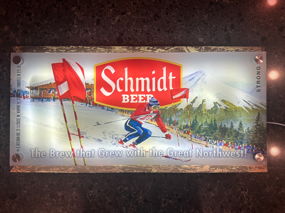 Schmidt Beer Ski Slalom Backlit LED Bar Sign