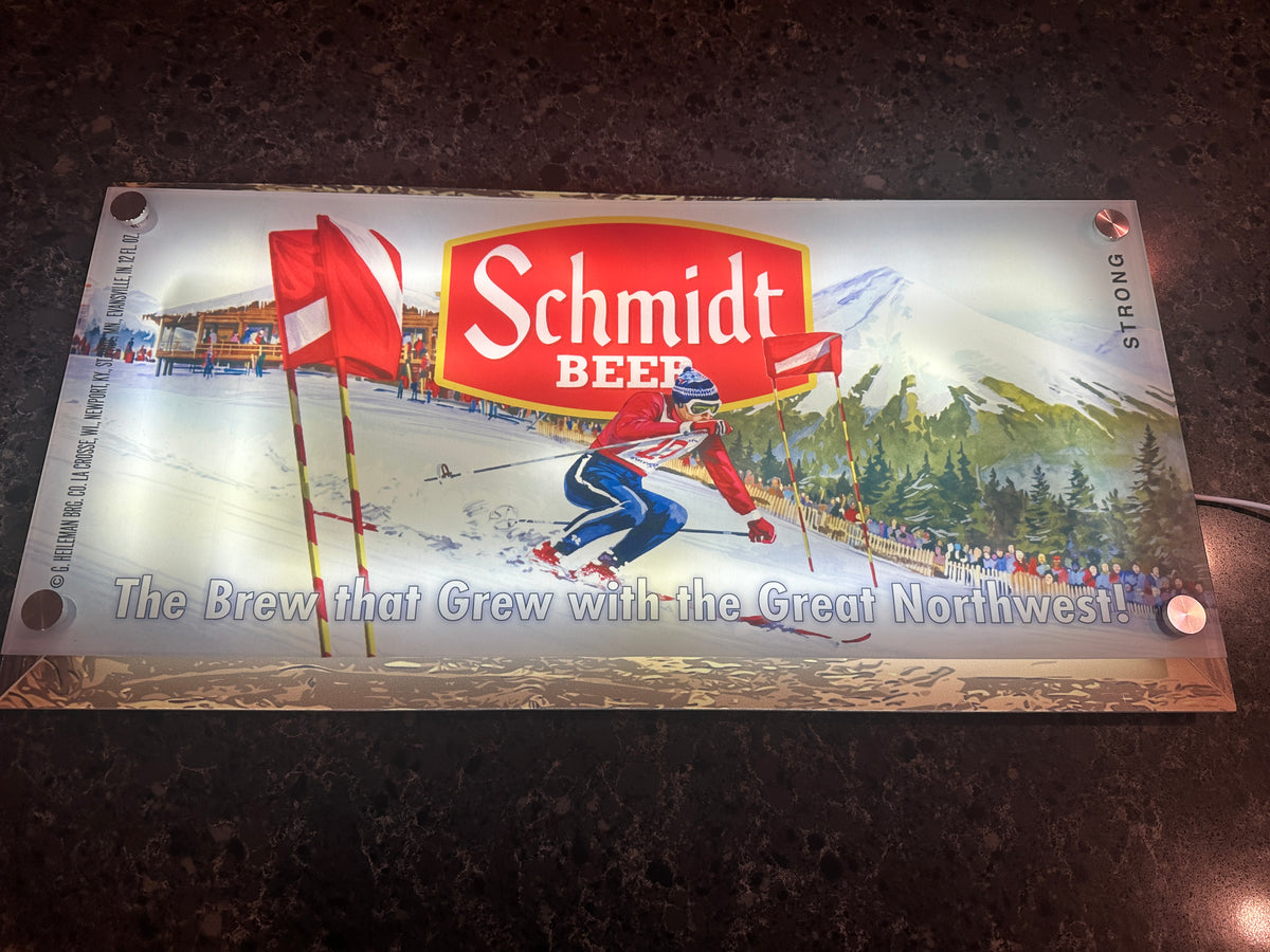 Schmidt Beer Ski Slalom Backlit LED Bar Sign