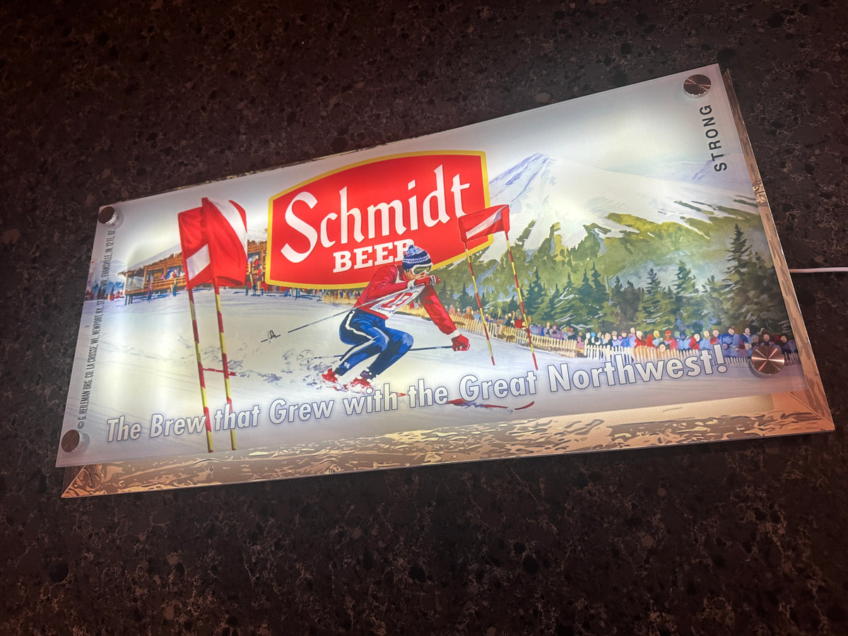 Schmidt Beer Ski Slalom Backlit LED Bar Sign