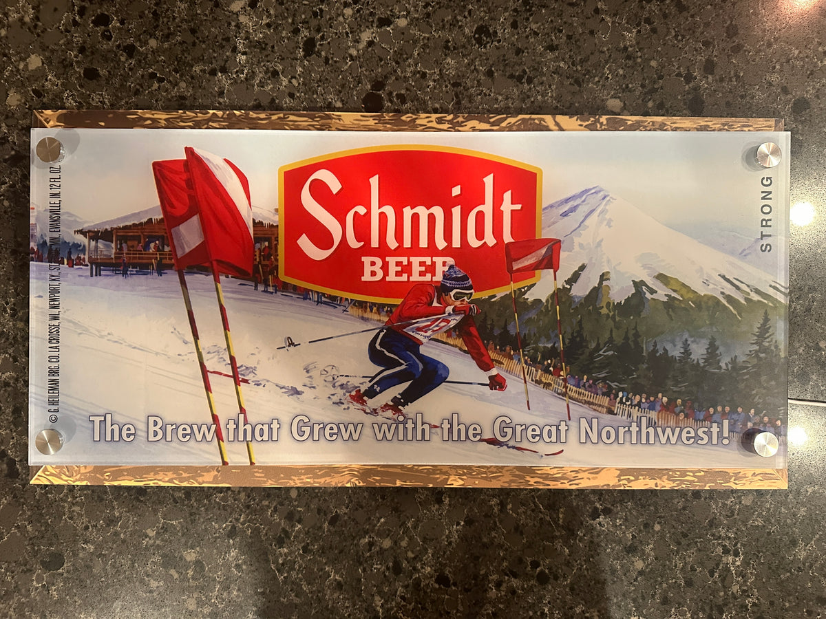 Schmidt Beer Ski Slalom Backlit LED Bar Sign