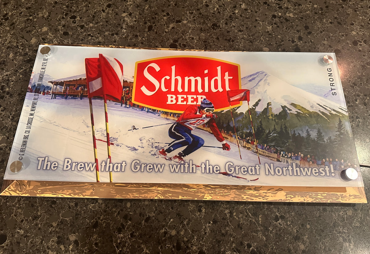 Schmidt Beer Ski Slalom Backlit LED Bar Sign