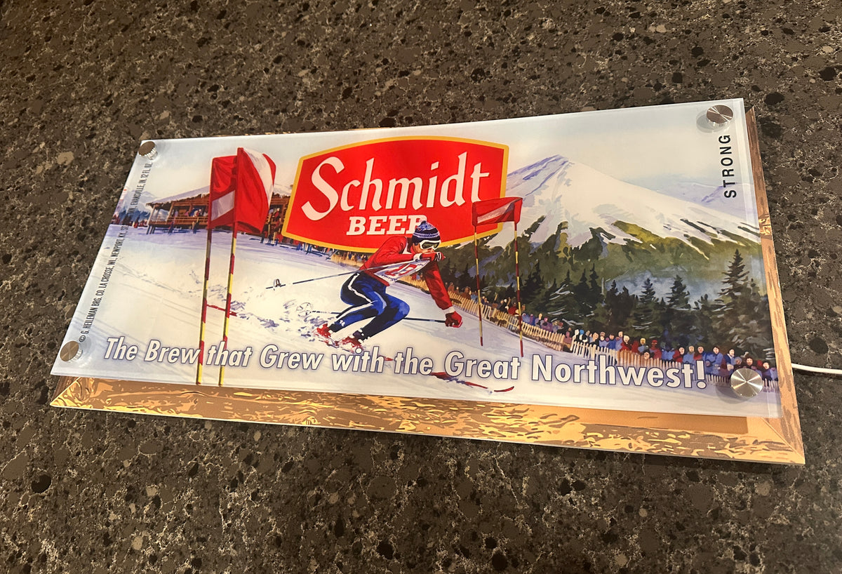 Schmidt Beer Ski Slalom Backlit LED Bar Sign