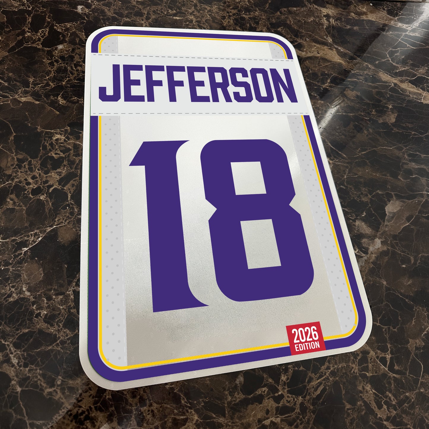 Justin Jefferson #18 Minnesota Jersey Number Sign