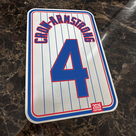 Pete Crow-Armstrong #4 Chicago Jersey Number Sign