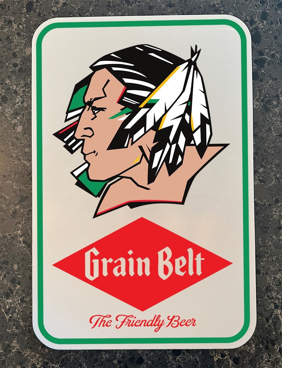 UND Sioux and Grain Belt Beer sign
