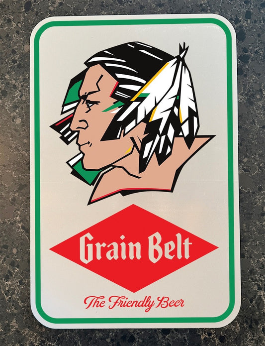 UND Sioux and Grain Belt Beer sign